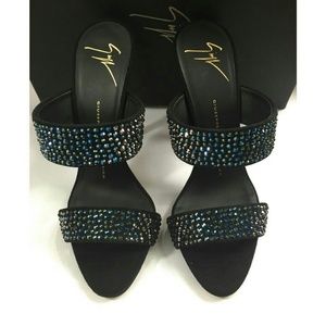 Giuseppe Zanotti Black Coline Crystal Sandals